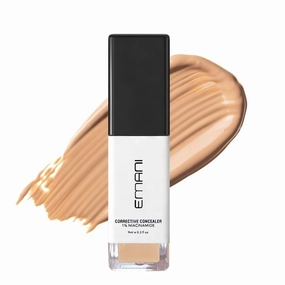 Emani HD Corrective Liquid Mineral Concealer with Vitamin C & Hyaluronic Acid, Full Coverage for Face, Cruelty-Free & Vegan, Medium