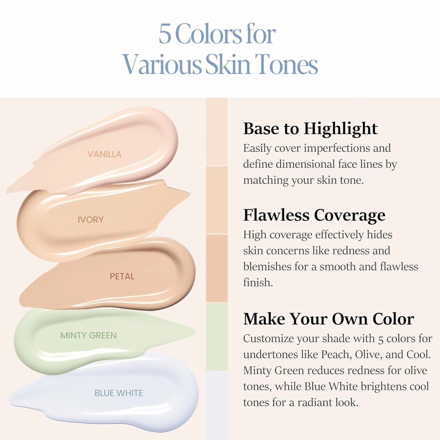 espoir Easy Blending Concealer #Minty Green │5 Colors for Various Uses│Easy to Blend Due to its Fluid Texture│Long and Pointed Tip for Precise Coverage of Both Wide or Small Areas