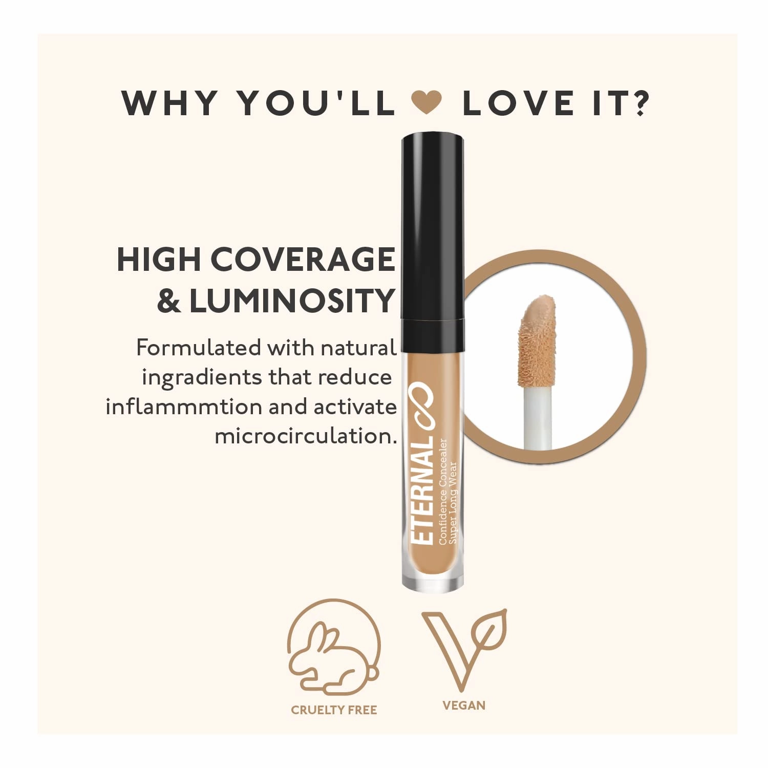 Eternal Confidence Super Long Wear Concealer Pack of 3 (Light   Medium  Dark) – Luminous Hydrating High Coverage Dark Circle Makeup, 0.11 Oz each