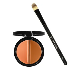 EVE PEARL Dual Salmon Concealer And 102 Concealer Brush Full Coverage Under Brighten Eye Concealer Brush Set Makeup Kit (Dark)