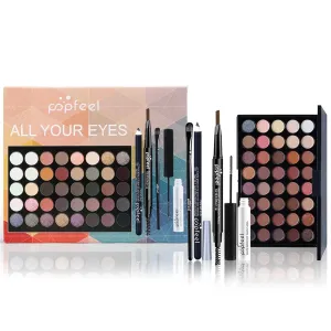 Eye Makeup Kits for Women, Eye Makeup Set for Beginners, Mother's Day Gifts for Mom, Makeup Essential Bundle Includes Eyebrow Pencil, Eyeliner Pen, Mascara, Eyeshadow Palette with Eye Brush