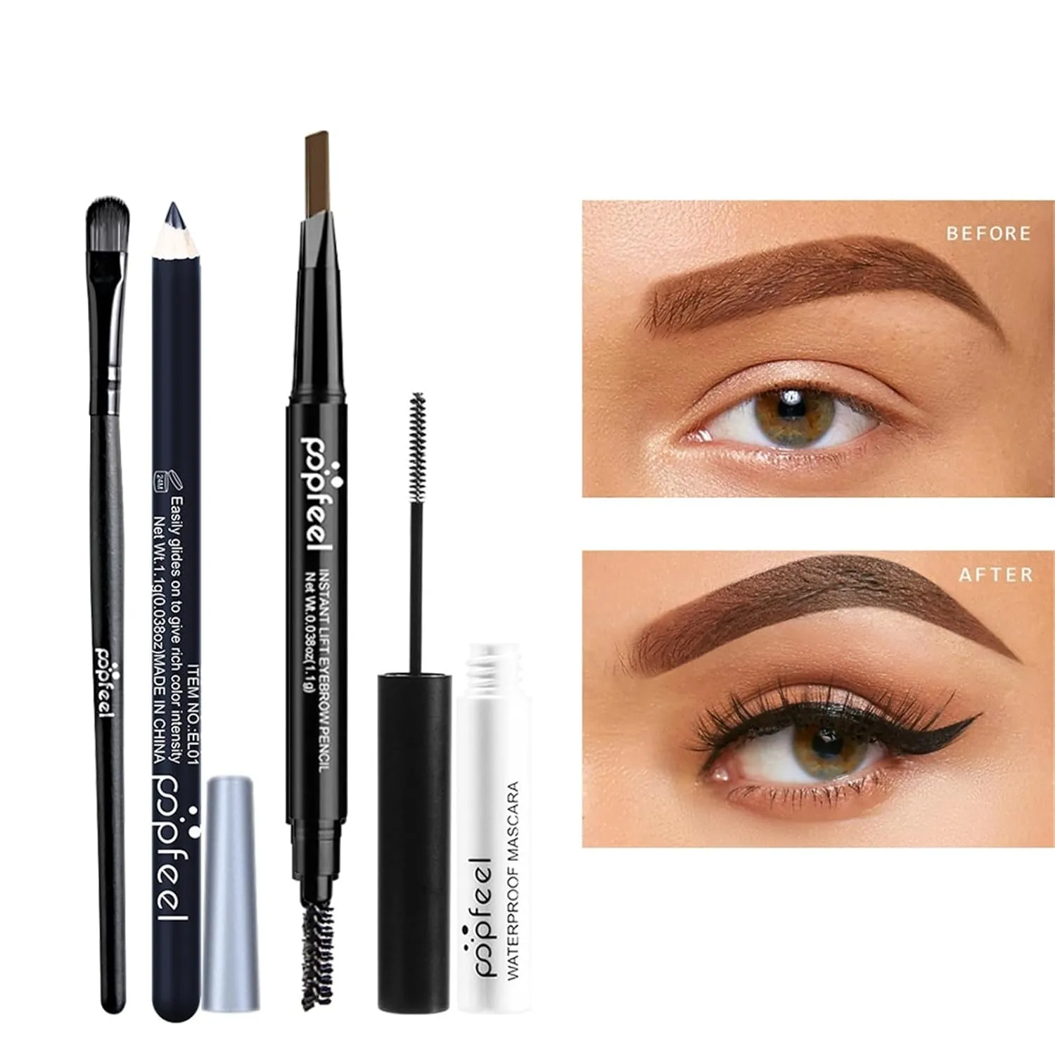 Eye Makeup Kits for Women, Eye Makeup Set for Beginners, Mother's Day Gifts for Mom, Makeup Essential Bundle Includes Eyebrow Pencil, Eyeliner Pen, Mascara, Eyeshadow Palette with Eye Brush