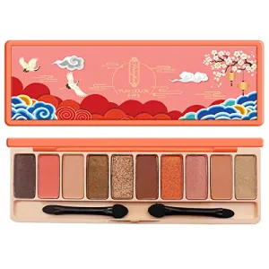 Eye Makeup Palette, Palace Eyeshadow Palettes, High-Grade Pigmented Shades Palette Set Shimmer Foils Eye Makeup Long Lasting of Shades 10 Colors Sweatproof with 2 Mini Brushes
