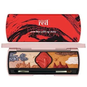 Eye Makeup Palette, Palaces Relief Eyeshadow Palette, Chinese Style Matte Eyeshadow Pigmented Shades Set Shimmer Foils Eye Makeup Long Lasting Palette of Shades 9 Colors Exquisite Deer Bird Mountain CloudsTextures Sweatproof