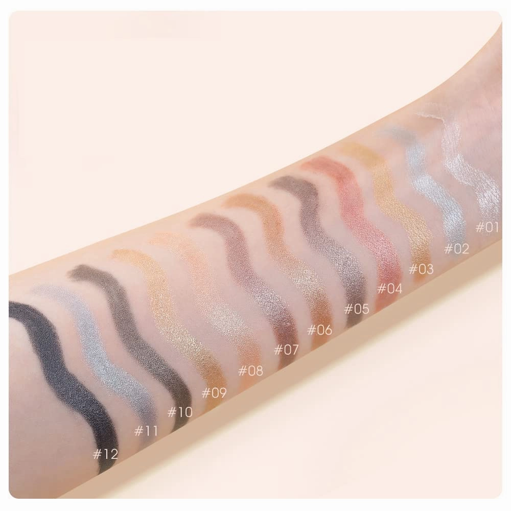 Eyeshadow Stick Makeup Set,12 PCS Warm to Cool Cream Matte Shimmer Glitter Colourpop Eyeshadow Pencil Crayon Pro Waterproof Long Lasting Smooth Cosmetics Gift Kit for Women Girls All-Day Eye Makeup