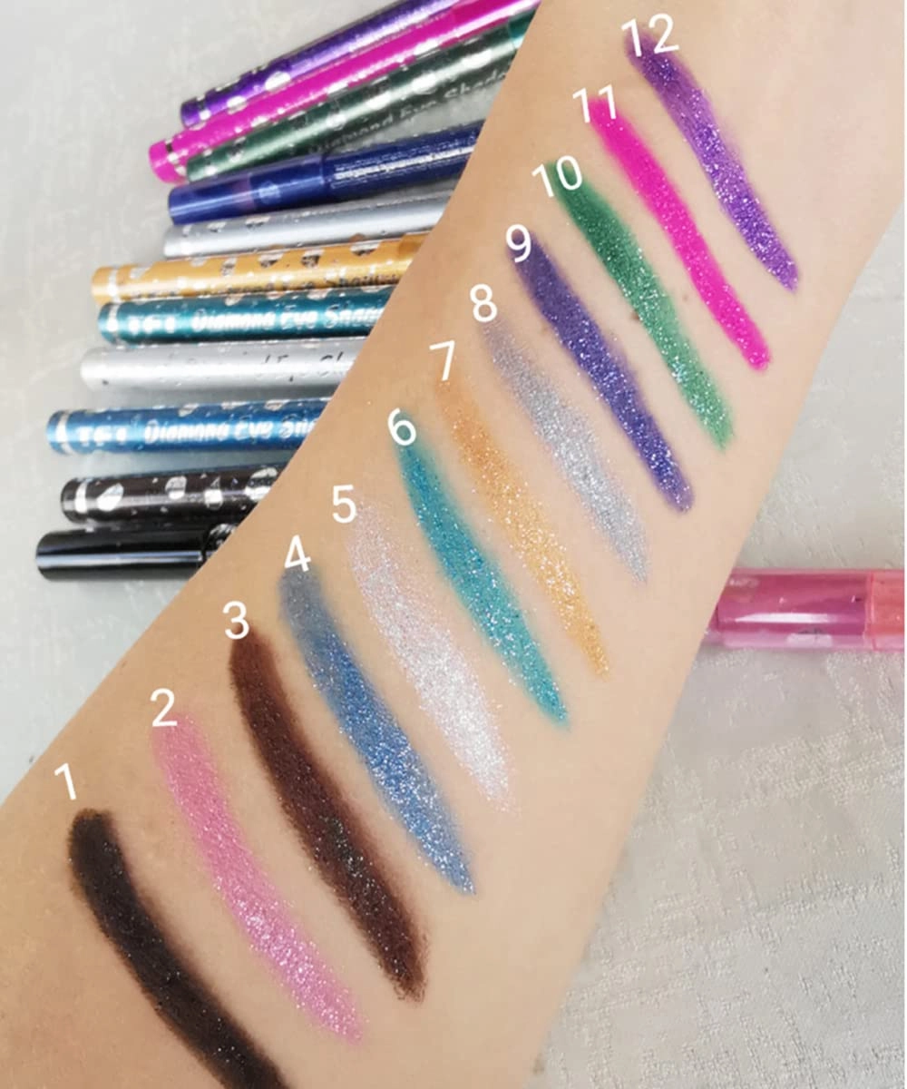 Eyeshadow Stick Makeup Set,6 PCS Warm to Cool Cream Matte Shimmer Glitter Colourpop Eyeshadow Pencil Crayon Pro Waterproof Long Lasting Smooth Cosmetics Gift Kit for Women Girls All-Day Eye Makeup
