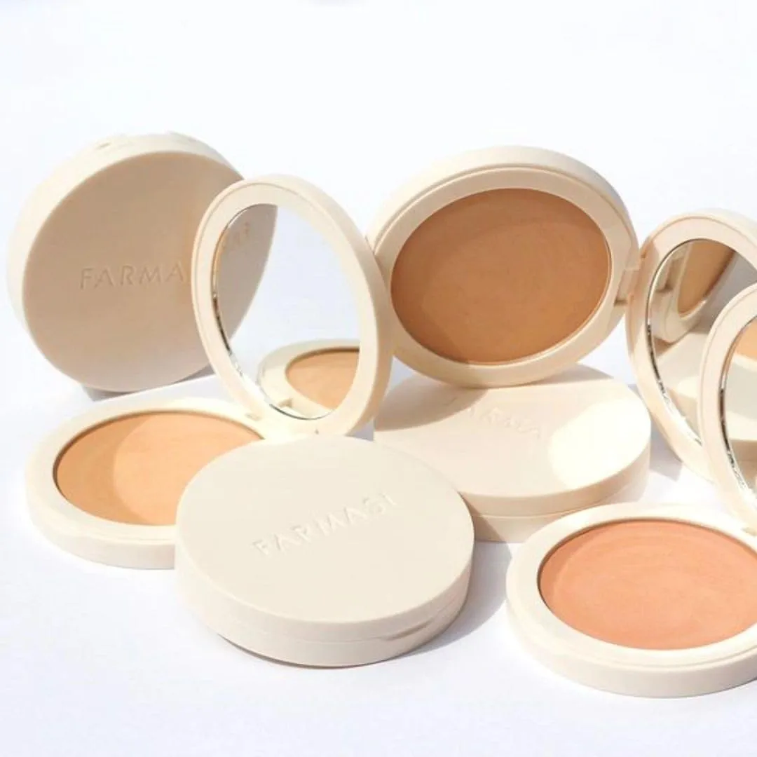 FARMASI Makeup BB All in One Powder, Lightweight, Long-Lasting Medium-Full Coverage with Flawless Finishing, will Look More Natural and Smooth Than Ever, 0.5 oz, Warm Medium