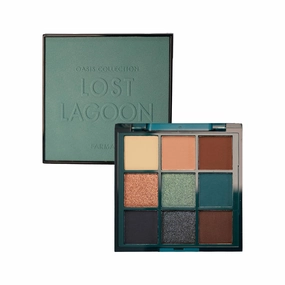 FARMASi Oasis Collection Lost Lagoon Eyeshadow Palette – 8.1 g / 0.29 oz – 9 Highly Pigmented Green, Teal, and Neutral Shades – Matte and Shimmer Finishes, Long-Lasting, Blendable Eye Makeup