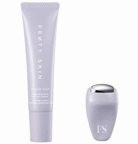 Fenty Skin Flash Nap Instant Revival Priming Eye Gel-Cream With Green Tea   Persian Silk Tree 0.5 oz/ 15 mL   Eye Massage Tool