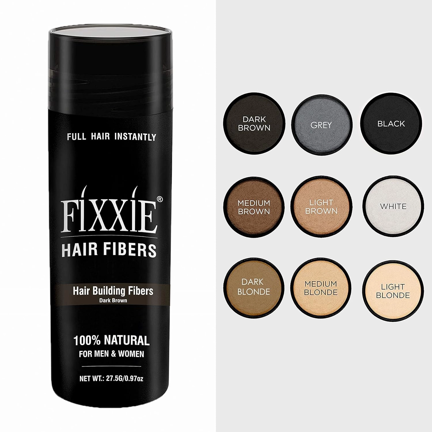 FIXXIE Hair Fibers Dark Blonde for Thinning Hair 27.5g Bottle, Concealer for Hair Loss, Men and Women, Naturally Thicker Looking With Keratin Fibres