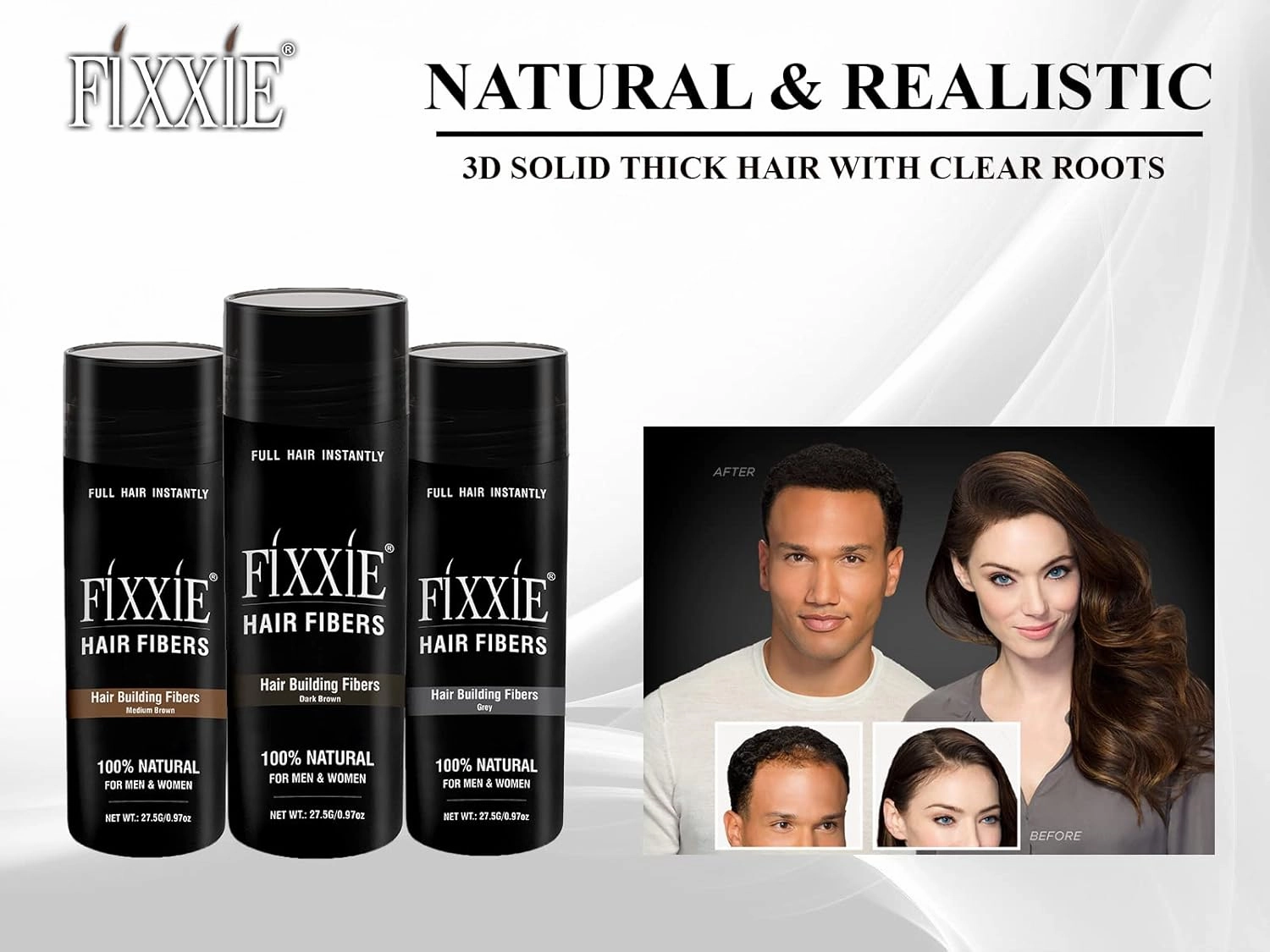 FIXXIE Hair Fibers Dark Blonde for Thinning Hair 27.5g Bottle, Concealer for Hair Loss, Men and Women, Naturally Thicker Looking With Keratin Fibres