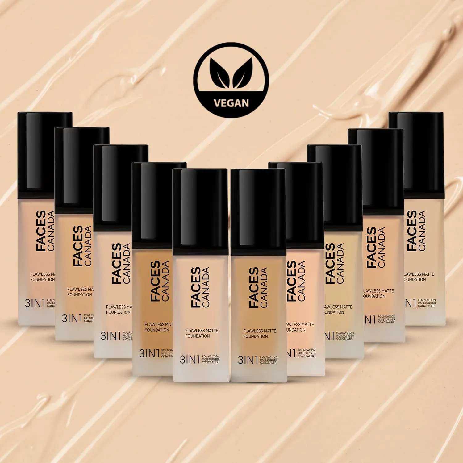 Flawless Matte Foundation, Absolute Ivory, 3-in-1 Foundation with Moisturizer and Concealer, 30 ml, 12 Hour Hydration (Golden Beige 032, 30 ml (Pack of 1))