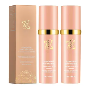 Foundation 4 in 1-Light Spectrum,4 in 1 Cosmetics Foundation Liquid with SPF 50 , Concealer Cosmetic Lightweight Makeup, Longwearing & Waterproof for Makeup (2pcs)