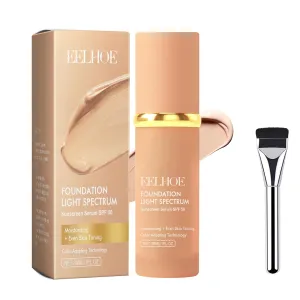 Foundation Makeup, 4 In 1 Eelhoe Foundation Makeup Color Changing Discoloration, Flawless Makeup Hydrating Color Change Foundations Makeup With Brush, Long-Lasting Moisturizing (1PCS)