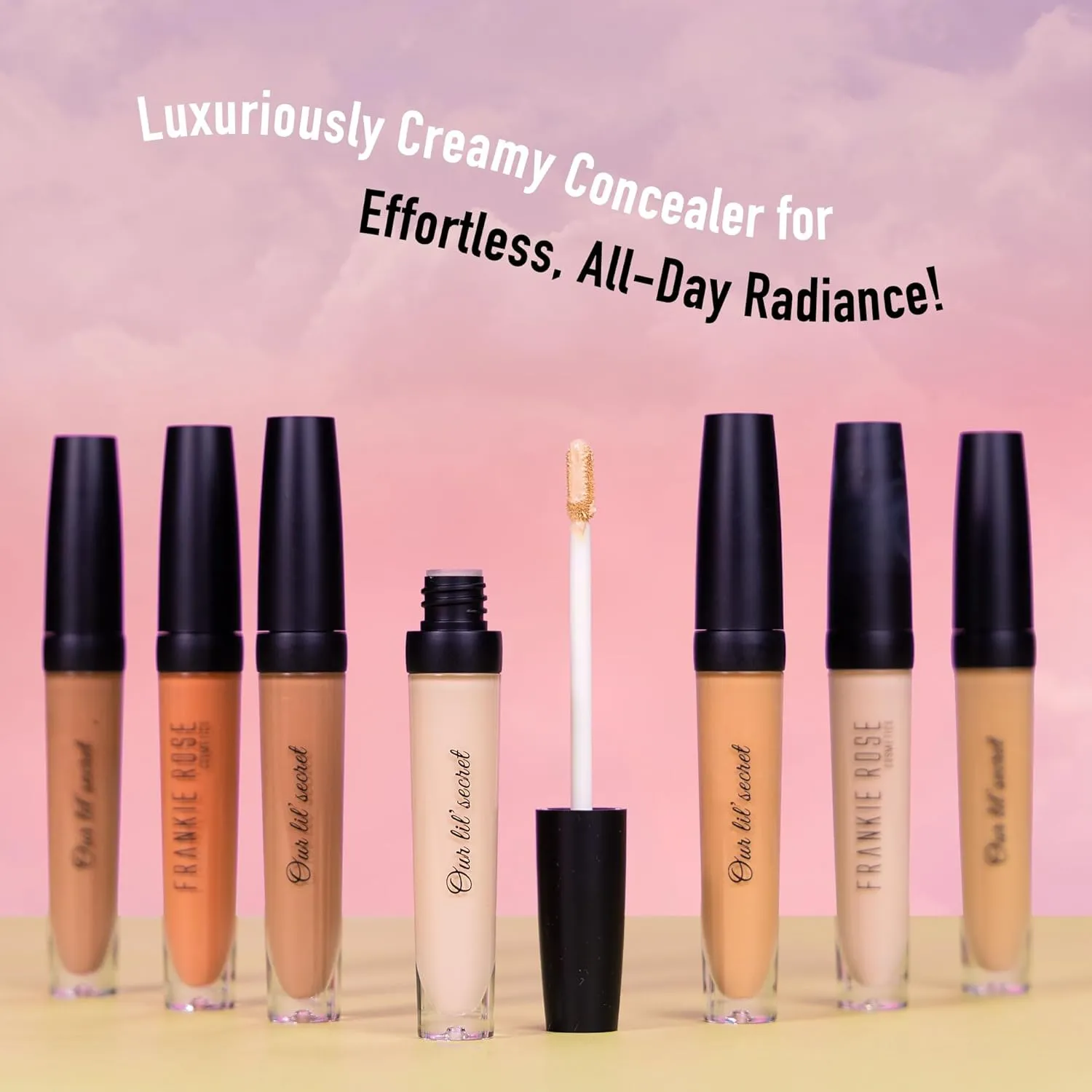Frankie Rose Cosmetics Our Lil' Secret Concealer Sweat-Proof & Matte Under Eye Concealer, Long Lasting Full Coverage For Fine Lines, Dark Circles & Hide Imperfections - Chai