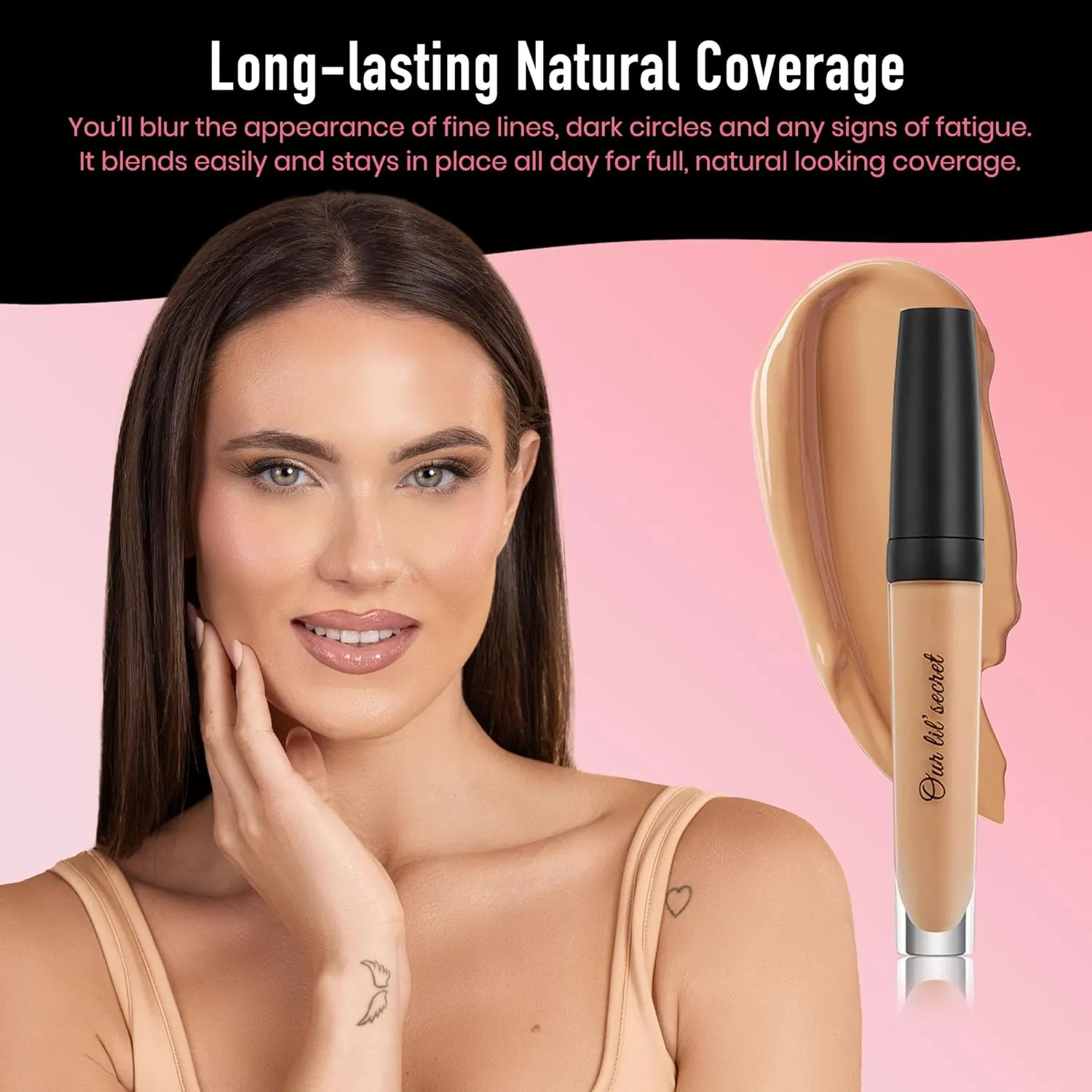 Frankie Rose Cosmetics Our Lil' Secret Concealer Sweat-Proof & Matte Under Eye Concealer, Long Lasting Full Coverage For Fine Lines, Dark Circles & Hide Imperfections - Chai
