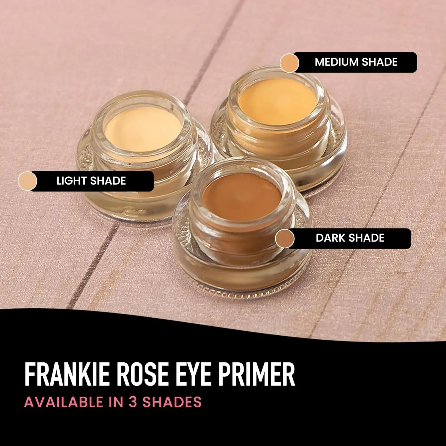 Frankie Rose Weightless Cream Eyeshadow Primer | Long-Lasting Eyelid Primer & Eyeshadow Base, Non-Greasy Formula Eye Primer - Tinted Eyeshadow Primer For All Skin Tones, Dark