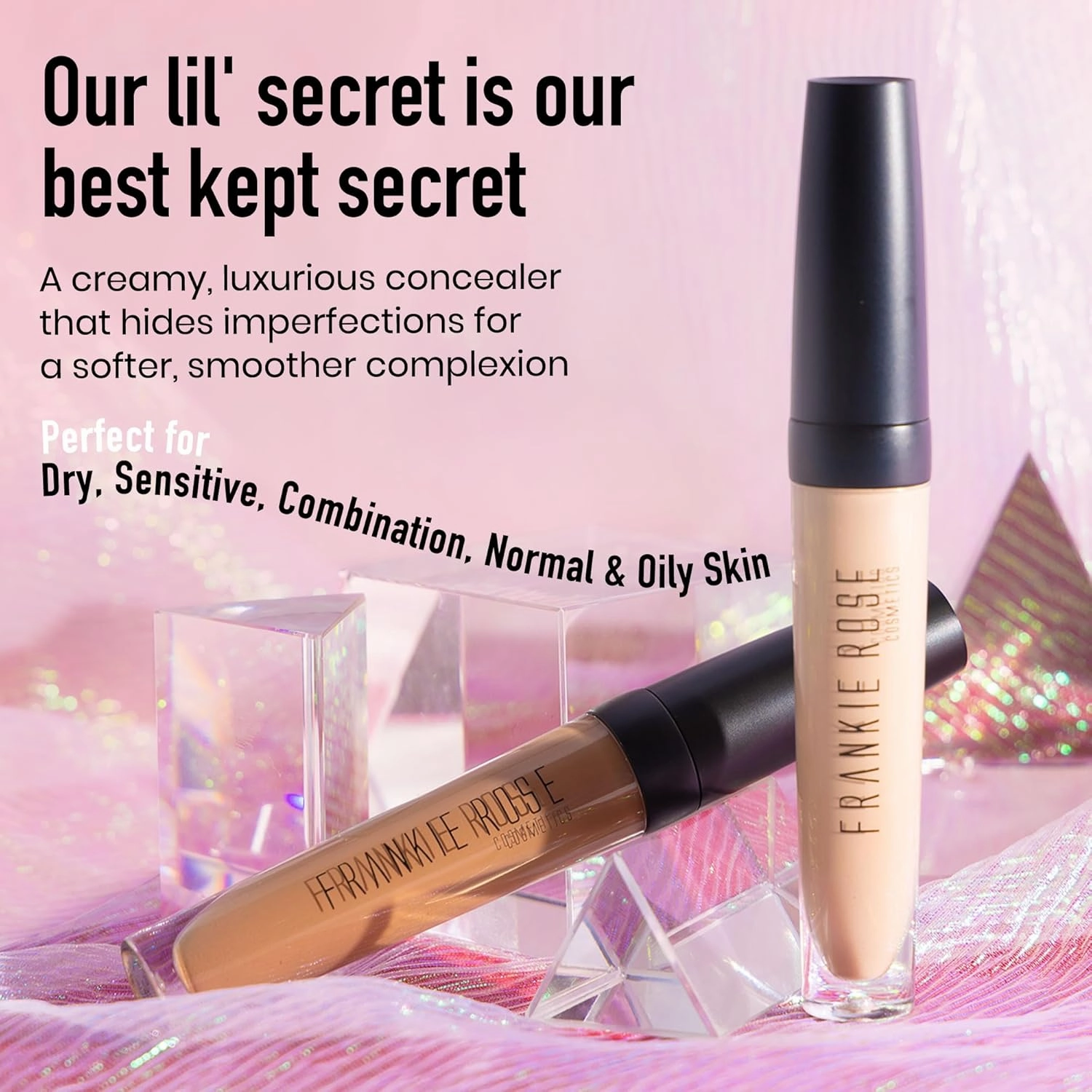 Frankie Rose Cosmetics Our Lil' Secret Concealer Sweat-Proof & Matte Under Eye Concealer, Long Lasting Full Coverage For Fine Lines, Dark Circles & Hide Imperfections - Truffle