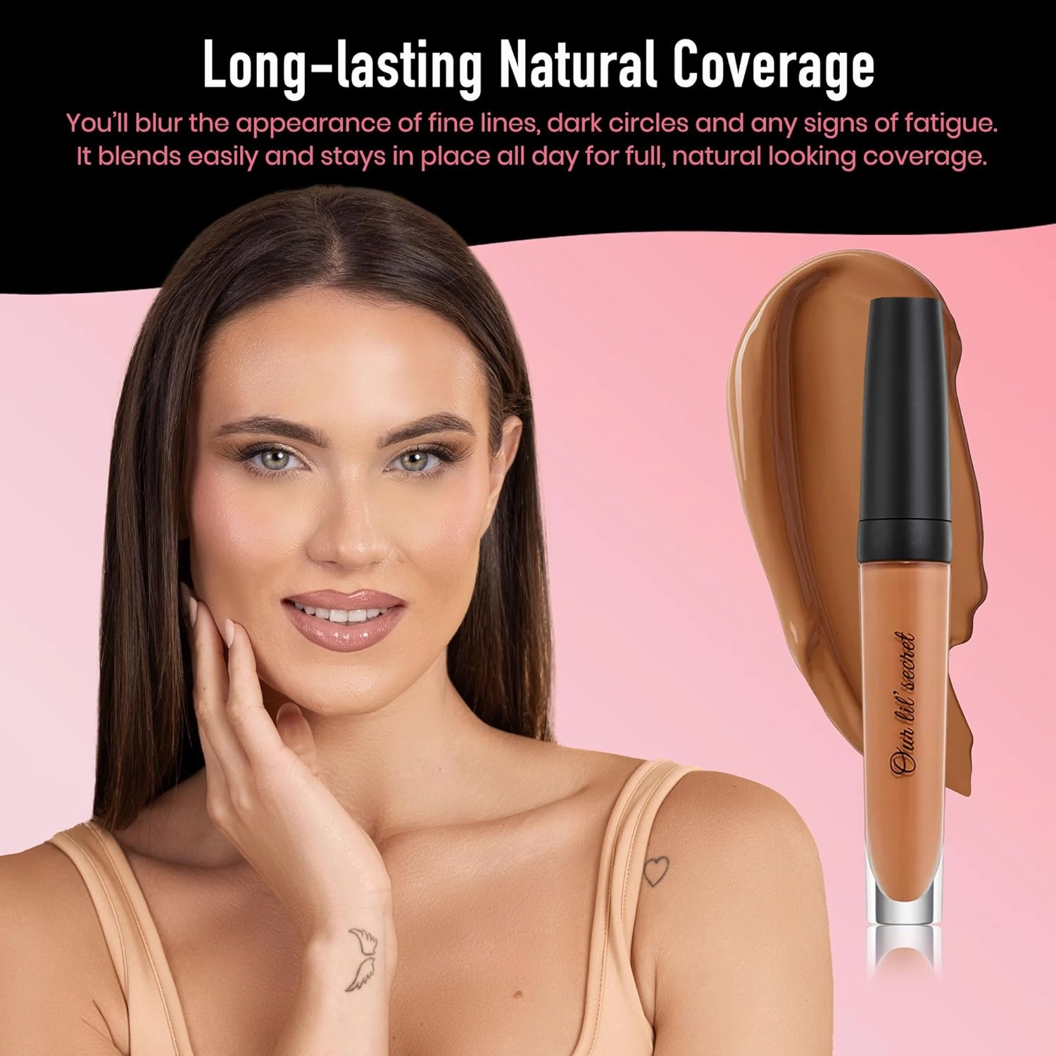 Frankie Rose Cosmetics Our Lil' Secret Concealer Sweat-Proof & Matte Under Eye Concealer, Long Lasting Full Coverage For Fine Lines, Dark Circles & Hide Imperfections - Truffle