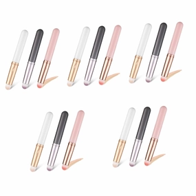 FRCOLOR 15pcs Concealer Brushes Caps Soft Synthetic Lip Applicator for Precise Makeup Travel-friendly Cosmetic Tools for Beginners