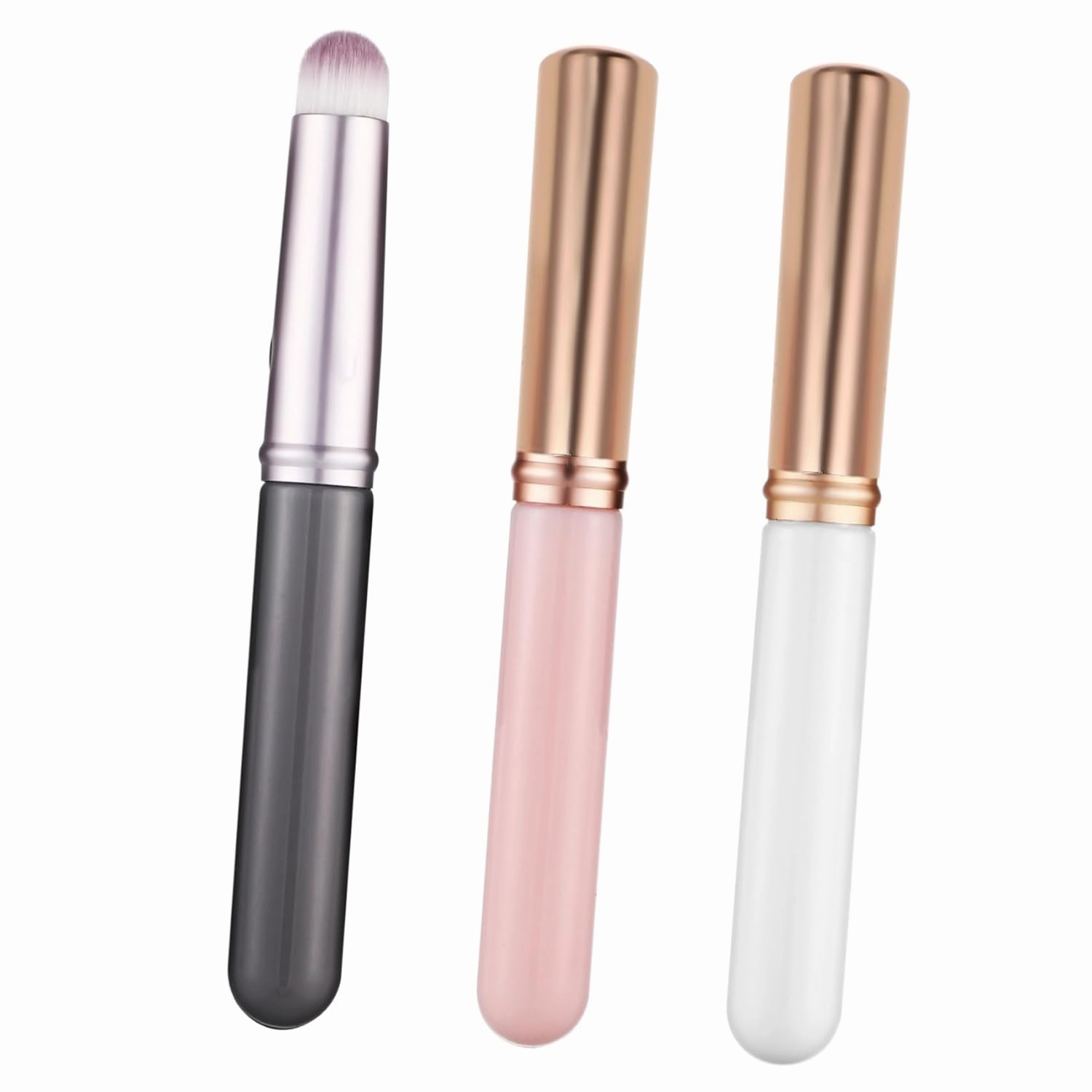 FRCOLOR 15pcs Concealer Brushes Caps Soft Synthetic Lip Applicator for Precise Makeup Travel-friendly Cosmetic Tools for Beginners