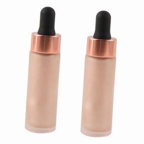 FRCOLOR 2pcs Liquid Highlighter Drops for Women Three-dimensional Illuminating Makeup Glitter Finish for Cosplay Nightclub and Stage Performance Silky Shine Formula