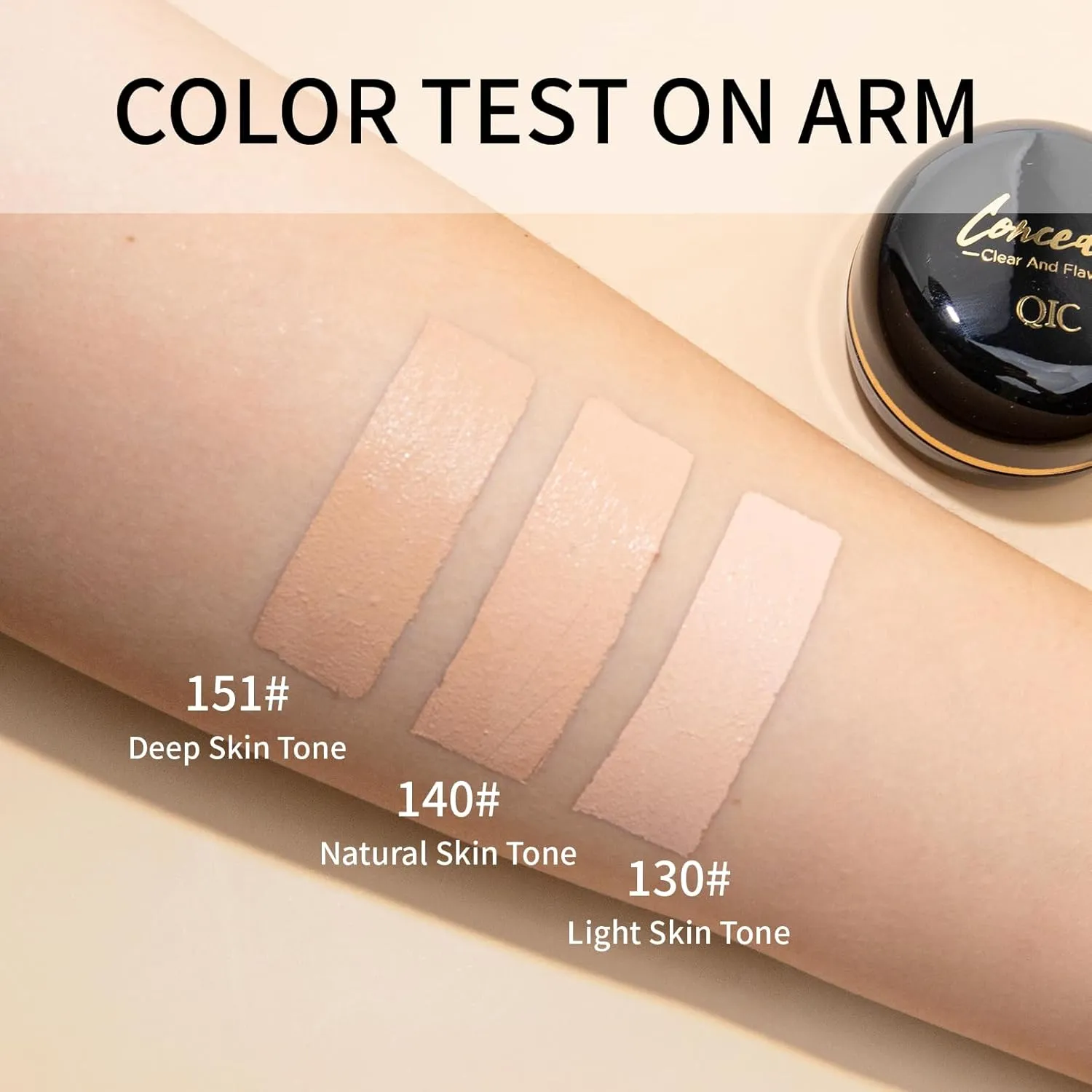 Full Coverage Concealer Cream,Waterproof Long-Lasting Hydrating Concealer for Women (130, 1.36 Fl Oz)