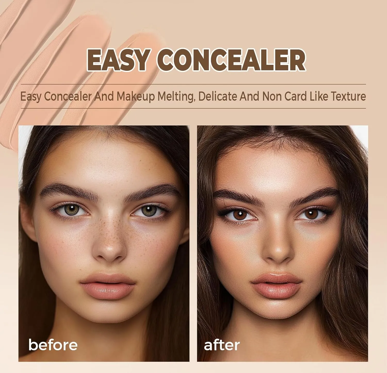 Full Coverage Concealer Cream,Waterproof Long-Lasting Hydrating Concealer for Women (130, 1.36 Fl Oz)