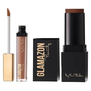 Glamazon Second to None Foundation Stick   Concealer Bundle, Miss Mocha & Caramel, Lightweight Buildable Coverage, Long-Lasting Full Coverage Brightening Concealer