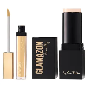 Glamazon Second to None Foundation Stick   Concealer Bundle, Porcelain Doll & Alabaster, Lightweight Buildable Coverage, Long-Lasting Full Coverage Brightening Concealer