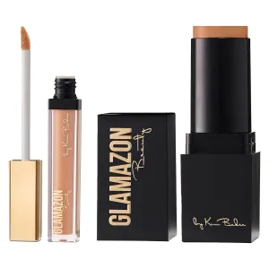 Glamazon Second to None Foundation Stick   Concealer Bundle, Sunkissed Honey & Cashew, Lightweight Buildable Coverage, Long-Lasting Full Coverage Brightening Concealer