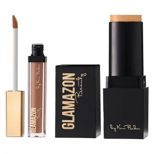 Glamazon Second to None Foundation Stick   Concealer Bundle, Sunkissed Tan & Vanilla Bean, Lightweight Buildable Coverage, Long-Lasting Full Coverage Brightening Concealer