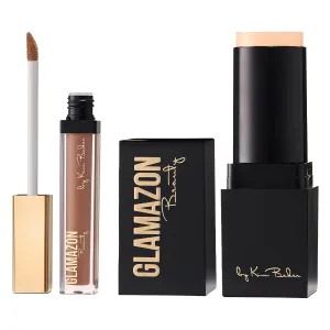 Glamazon Second to None Foundation Stick   Concealer Bundle, Tabagian Beige & Vanilla Bean, Lightweight Buildable Coverage, Long-Lasting Full Coverage Brightening Concealer