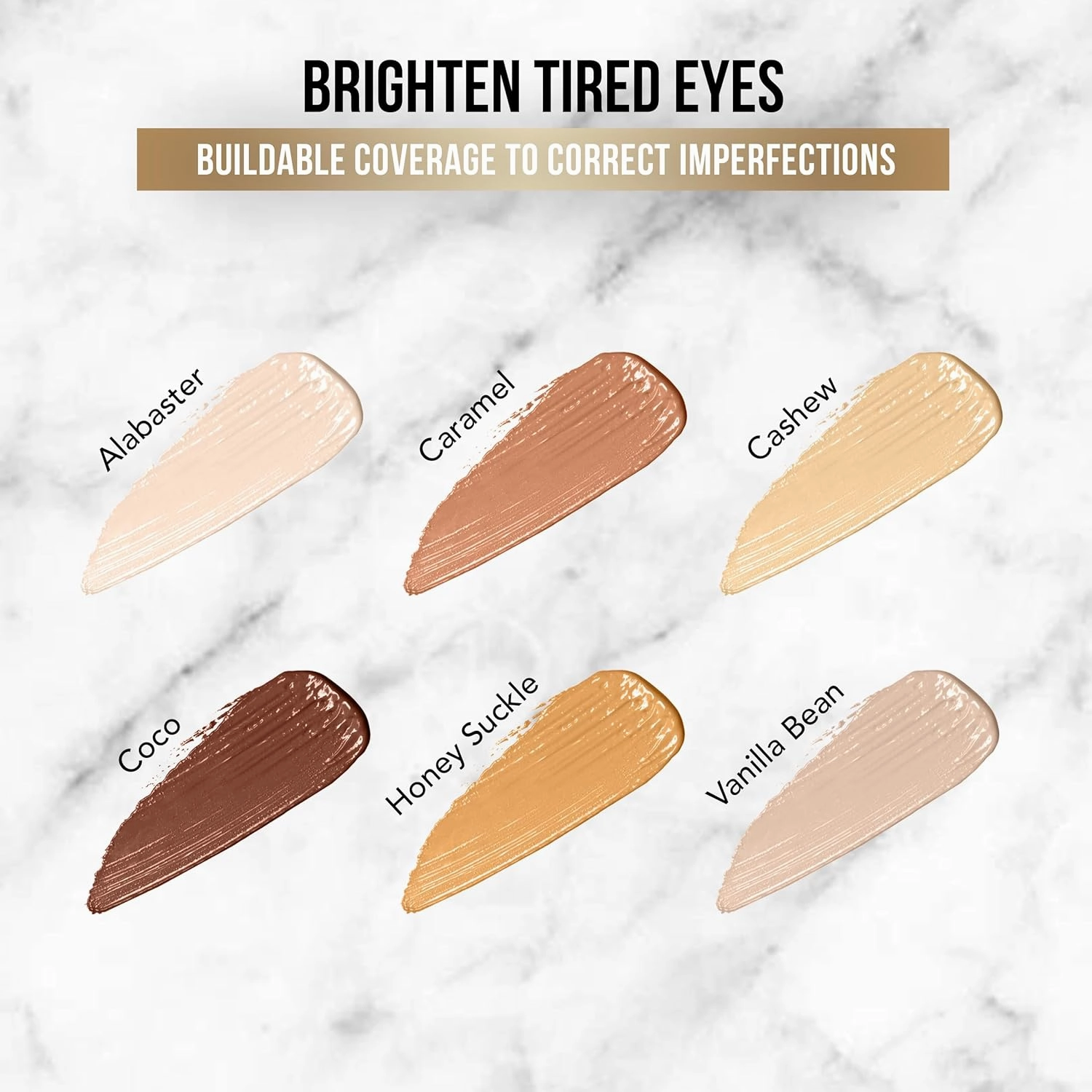 Glamazon Second to None Concealer, Cashew, Awakening Eye Cover Up, Non-Creasing, Full Coverage