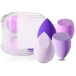 Glevaa 4-Piece Beauty Blender Sponge Set – Soft, Egg-Shaped Makeup Sponges for Liquid Foundation, Cream & Powder – Wet & Dry Use Blending Puff Applicators for Women & Girls (Purple)