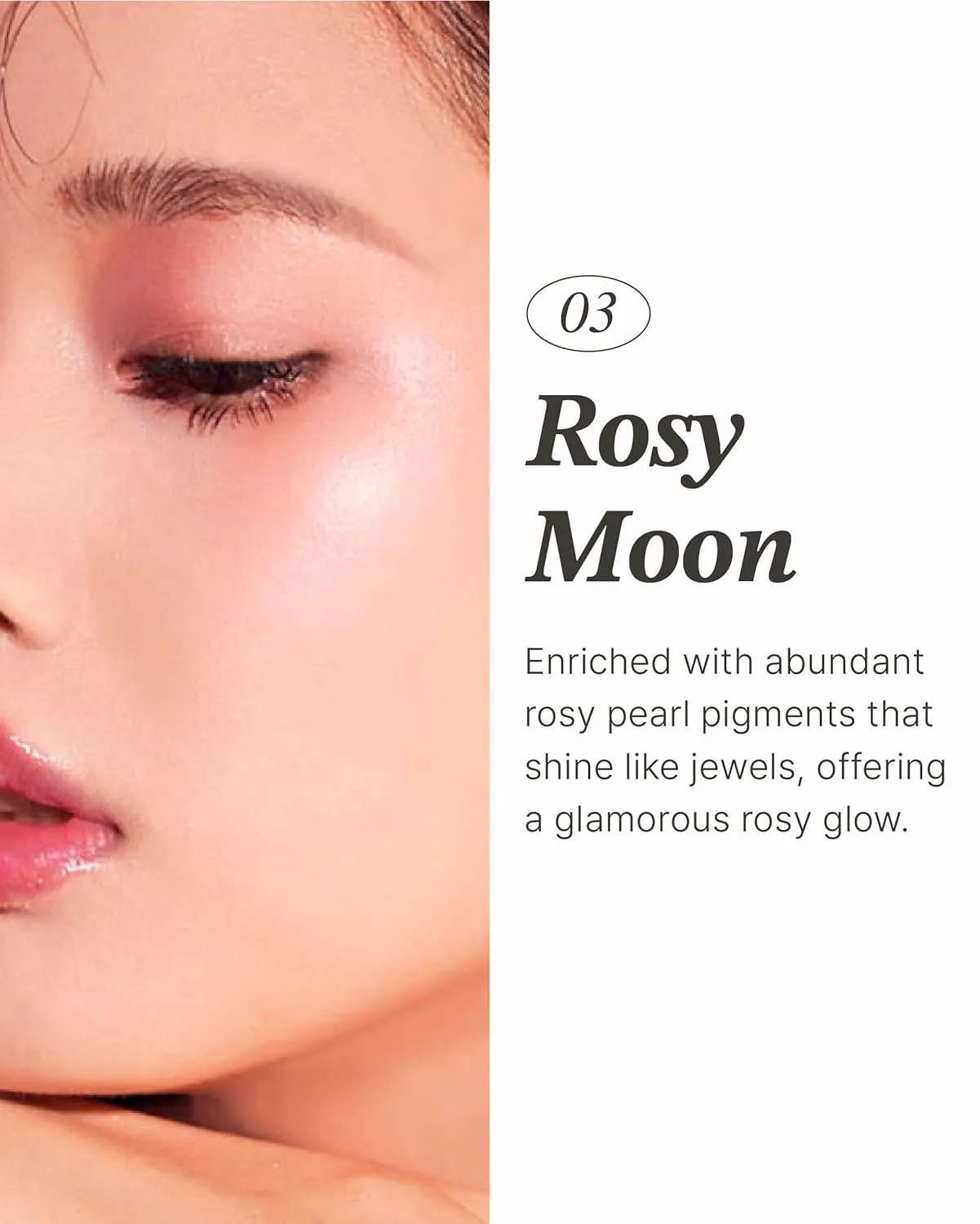 Glint Stick Highlighter (Rosy Moon, 0.24oz) - Multi-Use Illuminator Stick, Buildable & Blendable for Long-Lasting Natural Glow. Korean Makeup. Eyes, Cheeks, Nose, Lips.