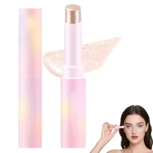 Glitter Gradient Eyeshadow Stick, 2025 New Crystal Jelly Glaze Stick, Long Lasting Eye Shadow Sticks, Waterproof and Sweat-proof Glitter Makeup Jelly Shimmer Eyeshadow Crayon (Starlit Silver)