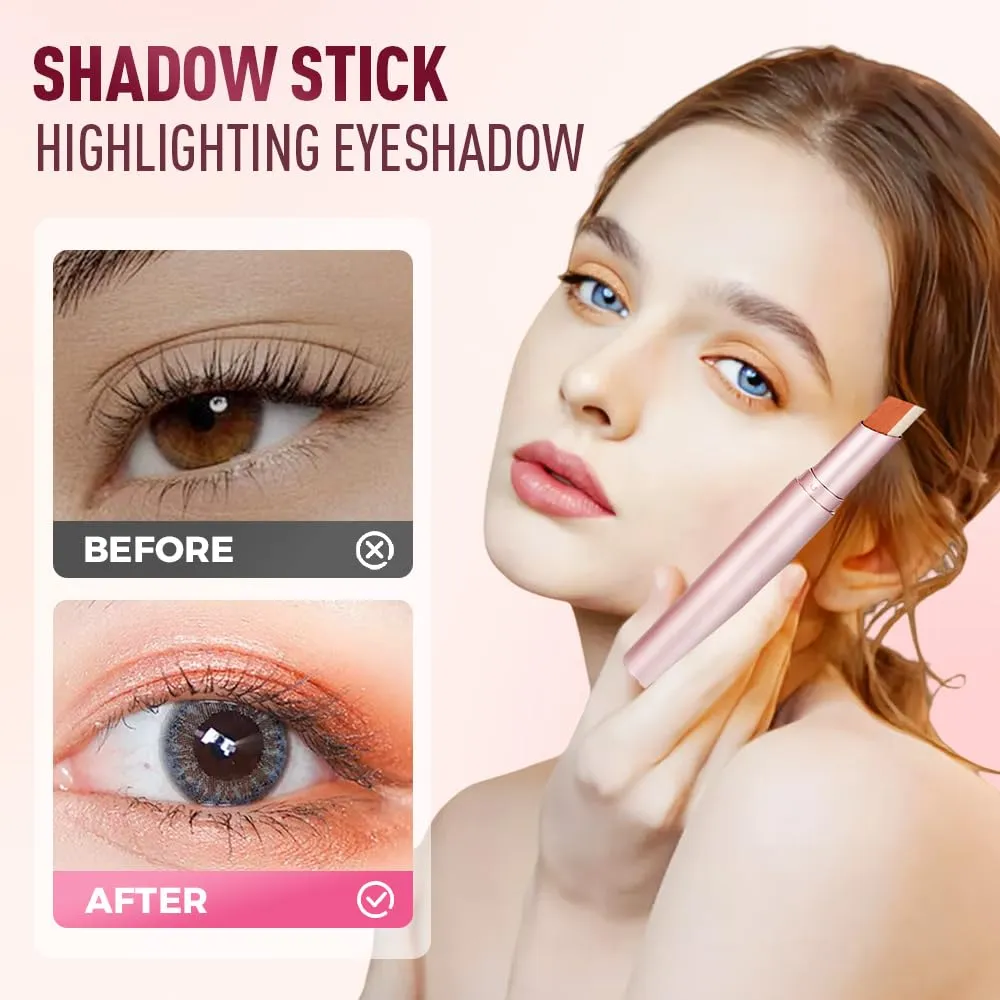 Glitter Gradient Eyeshadow Stick, 2025 Premium Waterproof Dual Color Gradient Stick Eye shadow Pen for Women, Long-lasting Eyeshadow Crayon Eye Make Up Tool for Beginners (01#)