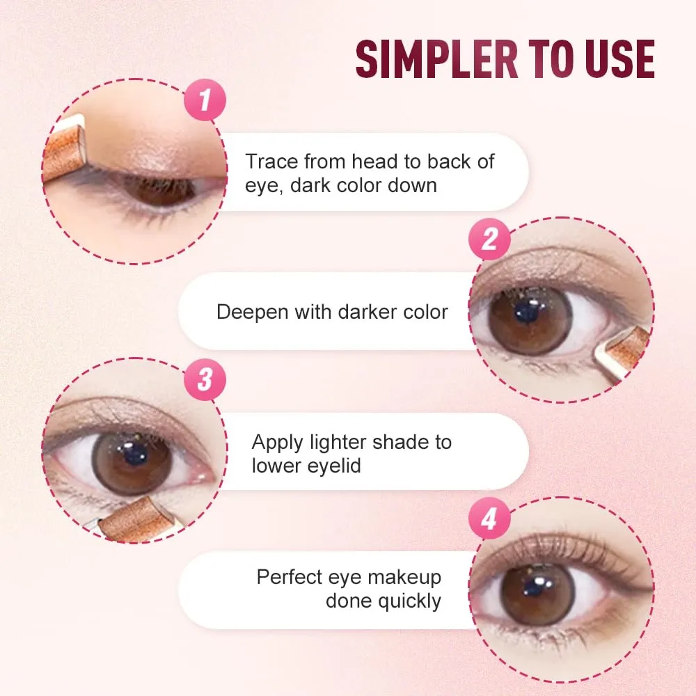 Glitter Gradient Eyeshadow Stick, 2025 Premium Waterproof Dual Color Gradient Stick Eye shadow Pen for Women, Long-lasting Eyeshadow Crayon Eye Make Up Tool for Beginners (01#)