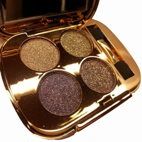 Glitter Eyeshadow Palette Makeup Set,4 Colors Shimmer Eyeshadow Palette Gold Eyeshadow Highly Pigmented Long Lasting Waterproof Sweatproof Professional Nude Eyeshadow Palette Make Up Palettes(3#)