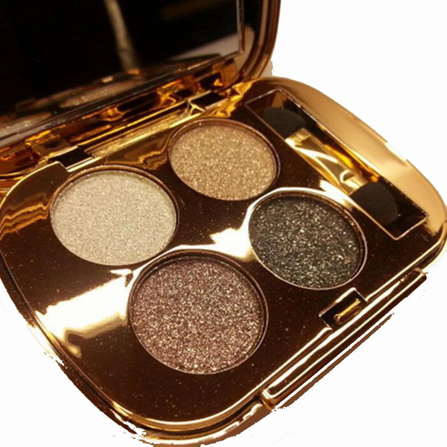 Glitter Eyeshadow Palette Makeup Set,4 Colors Shimmer Eyeshadow Palette Gold Eyeshadow Highly Pigmented Long Lasting Waterproof Sweatproof Professional Nude Eyeshadow Palette Make Up Palettes (4#)