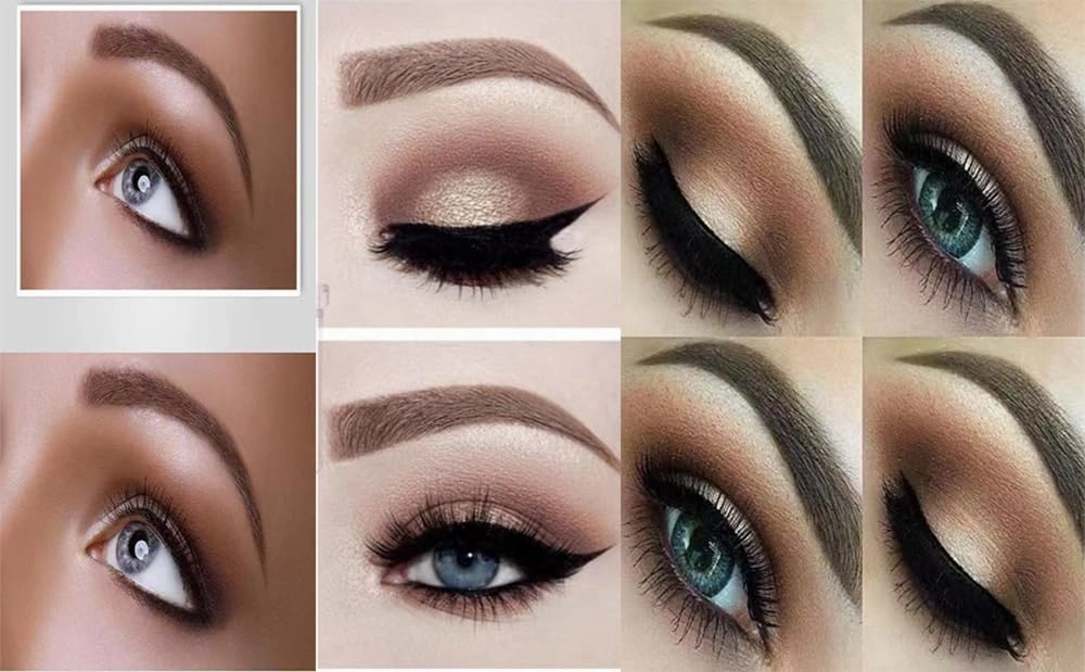Glitter Eyeshadow Palette Makeup Set,4 Colors Shimmer Eyeshadow Palette Gold Eyeshadow Highly Pigmented Long Lasting Waterproof Sweatproof Professional Nude Eyeshadow Palette Make Up Palettes (4#)