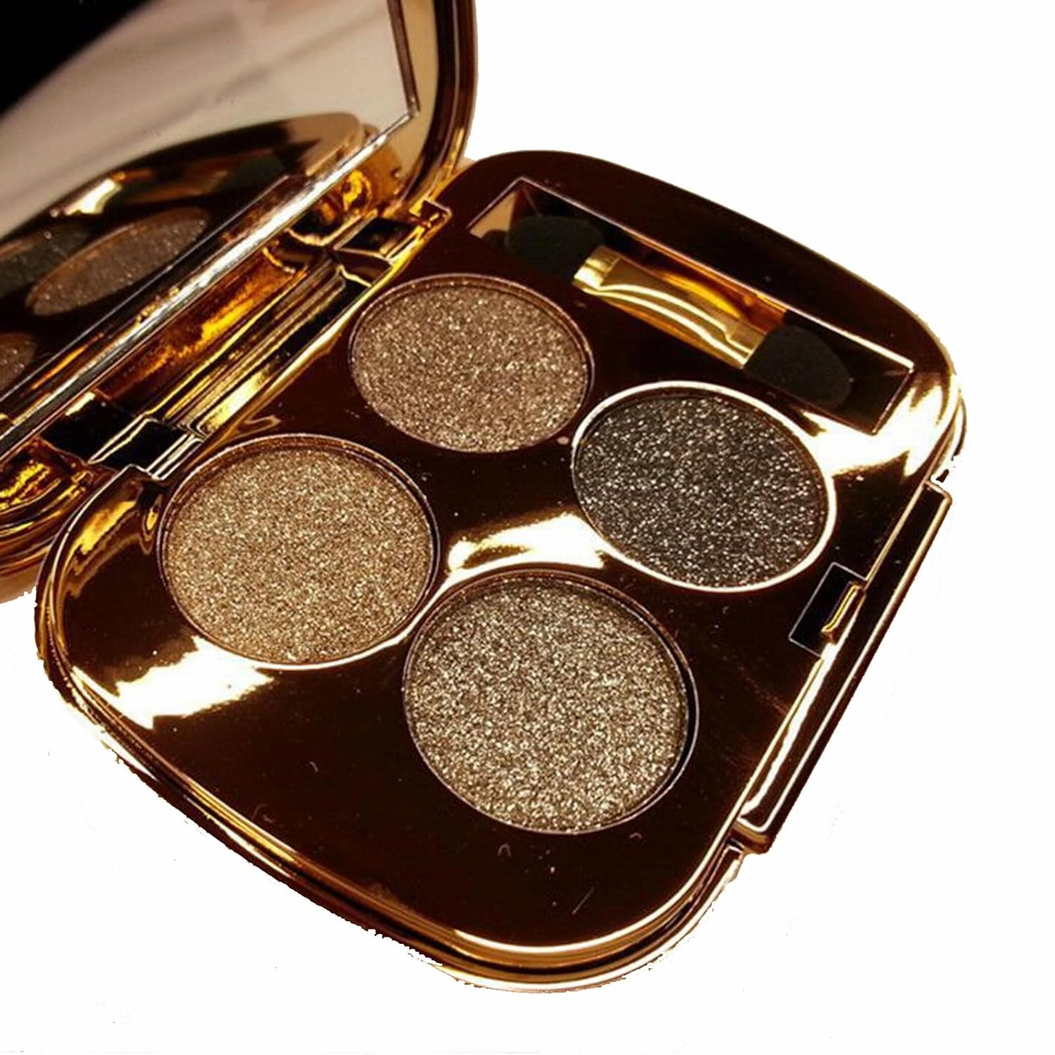 Glitter Eyeshadow Palette Makeup Set,4 Colors Shimmer Eyeshadow Palette Gold Eyeshadow Highly Pigmented Long Lasting Waterproof Sweatproof Professional Nude Eyeshadow Palette Make Up Palettes(8#)