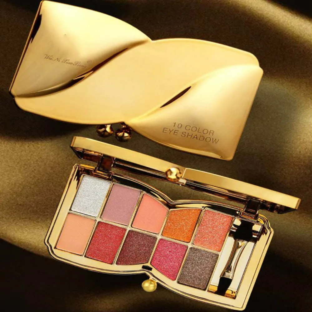 Gold Eye Shadow Eyeshadow Palette Shimmer - 10 Colors Sparkly Eyeshadow Glitter Highly Pigmented Long Lasting Waterproof Sweatproof Professional Nudes Warm Natural Neutral Smoky Cosmetic (#09)