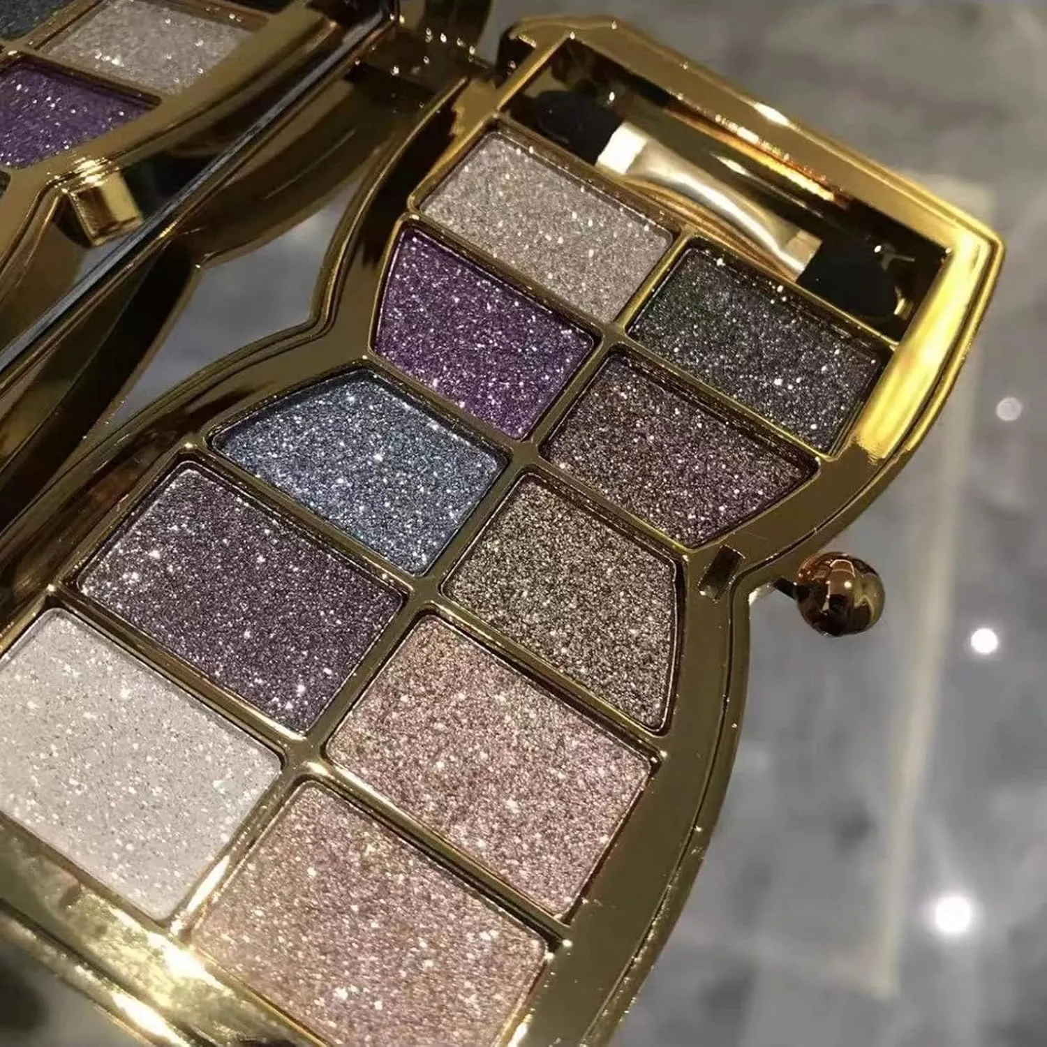 Gold Eye Shadow Eyeshadow Palette Shimmer - 10 Colors Sparkly Eyeshadow Glitter Highly Pigmented Long Lasting Waterproof Sweatproof Professional Nudes Warm Natural Neutral Smoky Cosmetic Eye (#03)