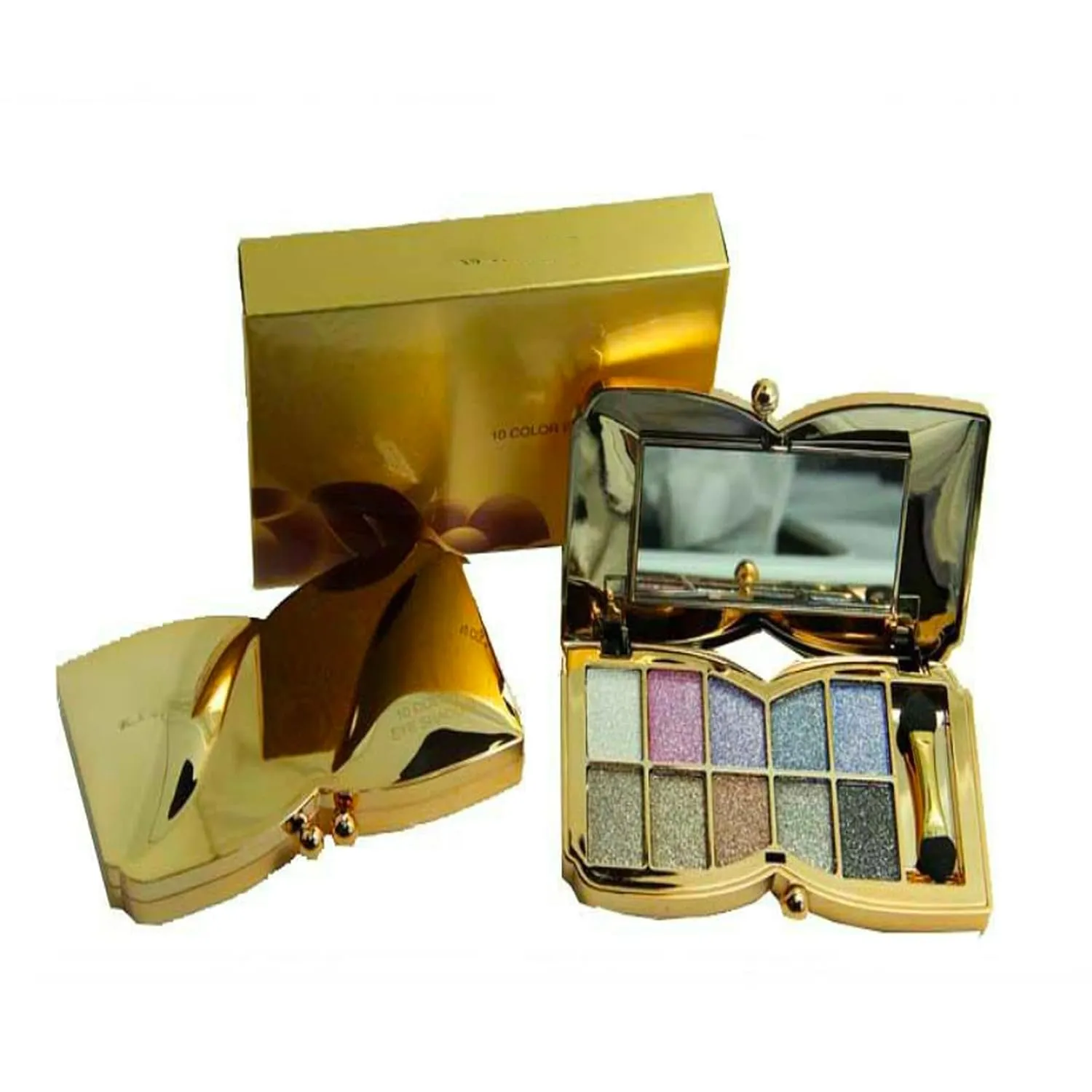 Gold Eye Shadow Eyeshadow Palette Shimmer - 10 Colors Sparkly Eyeshadow Glitter Highly Pigmented Long Lasting Waterproof Sweatproof Professional Nudes Warm Natural Neutral Smoky Cosmetic Eye (#04)