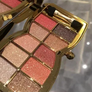 Gold Eye Shadow Eyeshadow Palette Shimmer - 10 Colors Sparkly Eyeshadow Glitter Highly Pigmented Long Lasting Waterproof Sweatproof Professional Nudes Warm Natural Neutral Smoky Cosmetic Eye (#08)