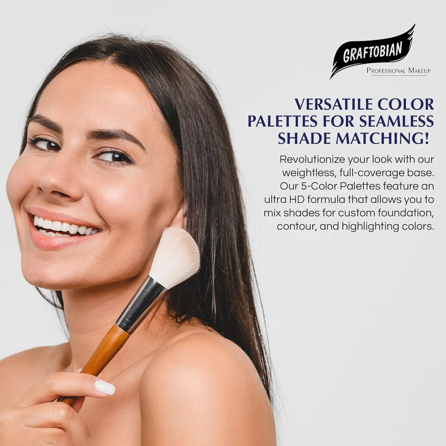 Graftobian HD Glamour Crème Foundation Palette (Warm #2) - High Definition 5 Color Makeup Palette, Cream Based Foundation Concealer and Contour Palette, Full Coverage - Medium Warm Skin Shades