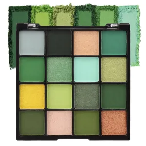 Green Eyeshadow Palette - Forest Green, Yellow 16 Colors Matte & Glitter Eyeshadow - Long Lasting, Colorful Eye Shadow Platte for Christmas, Women & Girls