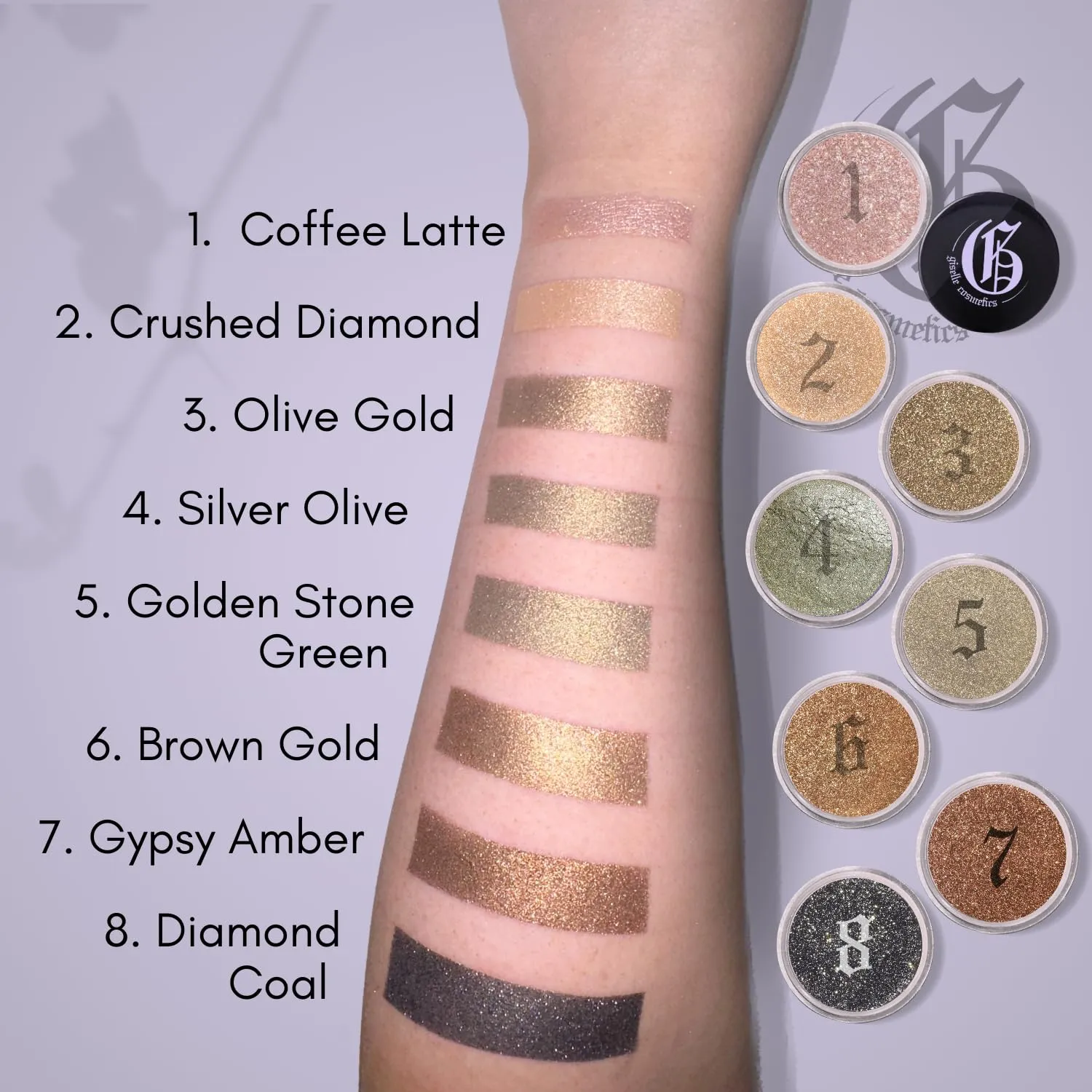Gypsy Amber Loose Mineral Eye Shadow - Organic, Talc-Free Makeup Palette with Glitter, Shimmer, and Sparkle in Tan, Brown, Nude, and Gold - Perfect for Eye Shadow Looks